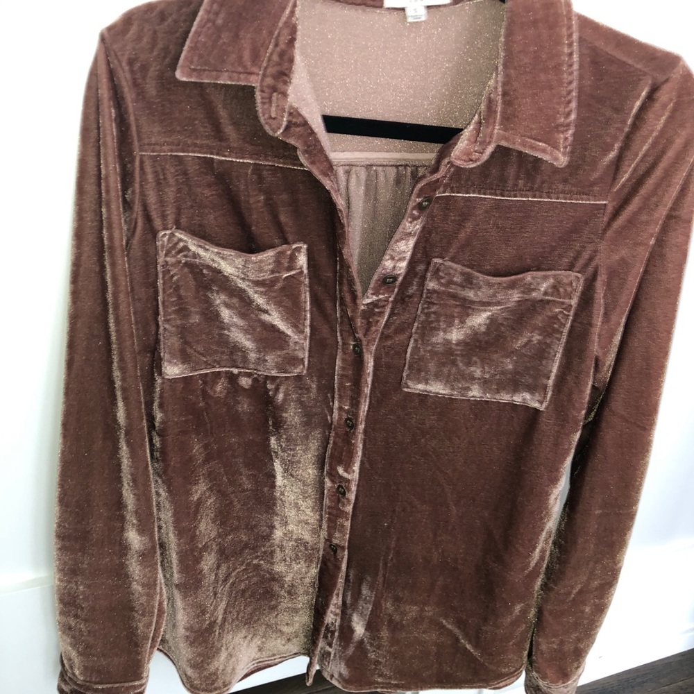 Velvet button down shirt